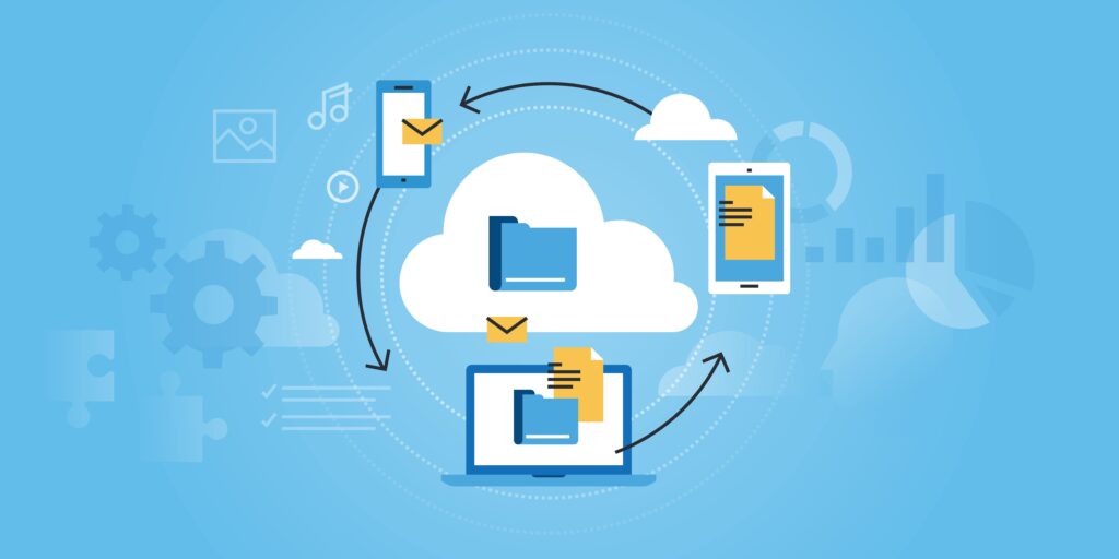 graphic illustration of cloud storage