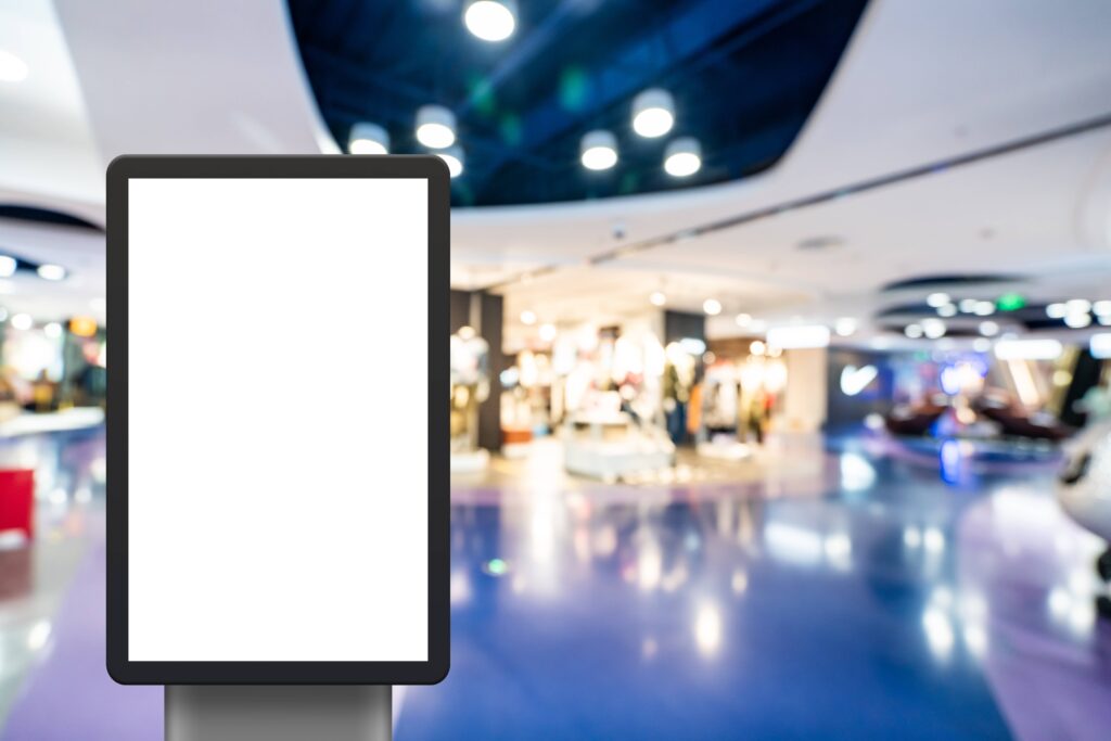 Digital blank screen in shopping mall